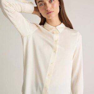 Washable Stretch Silk Blouse in Ivory